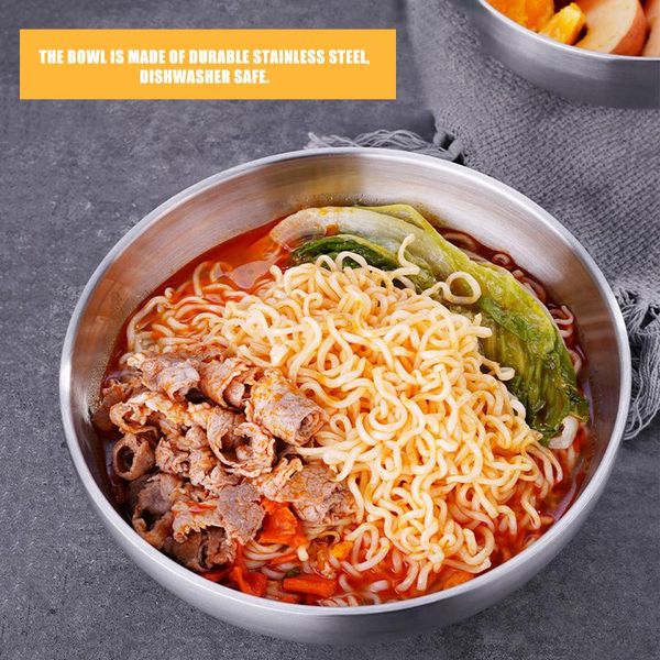 bowls 304 stainless steel bowl household thickened double insulation large soup capacity instant noodle ramen
bowls 304 stainless steel bowl household thickened double insulation large soup capacity instant noodle ramen
