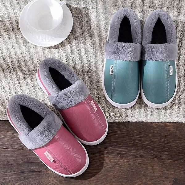 slippers mens home winter indoor warm cotton shoes waterproof dirt-resistant pu leather thick bottom plush house women, Black
slippers mens home winter indoor warm cotton shoes waterproof dirt-resistant pu leather thick bottom plush house women, Black