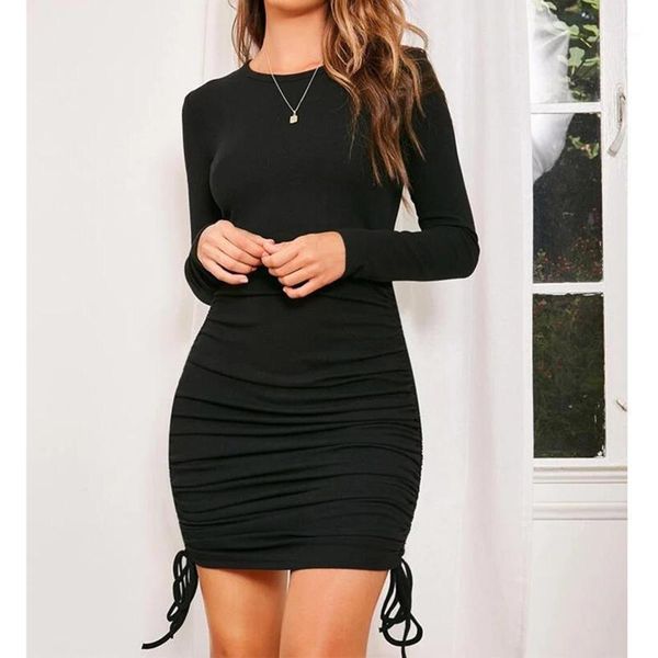 casual dresses black women bodycon dress drawstring long sleeve mini party solid basic skinny for, Black;gray
casual dresses black women bodycon dress drawstring long sleeve mini party solid basic skinny for, Black;gray