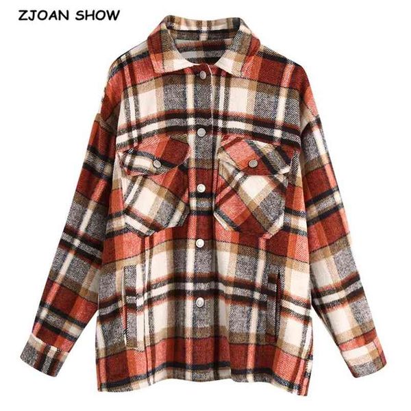 stylish gingham plaid woolen shirt jackets warm women fashion pockets turn-down collar cute girls chic check coat streetwear 210429, Black;brown
stylish gingham plaid woolen shirt jackets warm women fashion pockets turn-down collar cute girls chic check coat streetwear 210429, Black;brown