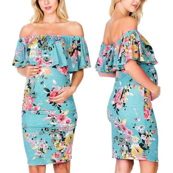 summer elegant women's maternity ruffle off-shoulder floral print dress pregnancy clothes fashhion ropa de maternidad dresses, White
summer elegant women's maternity ruffle off-shoulder floral print dress pregnancy clothes fashhion ropa de maternidad dresses, White