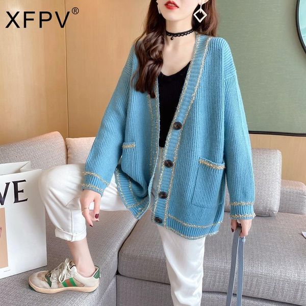 women's knits & tees xfpv 2021 spring autumn korean women's fashion xiaoxiangfeng loose thick long-sleeved knitted cardigan sweater, White
women's knits & tees xfpv 2021 spring autumn korean women's fashion xiaoxiangfeng loose thick long-sleeved knitted cardigan sweater, White