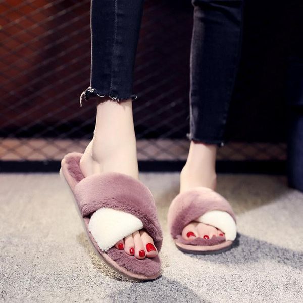 slippers fur winter cross opening female warm cotton indoor home rubber bottom, Black
slippers fur winter cross opening female warm cotton indoor home rubber bottom, Black