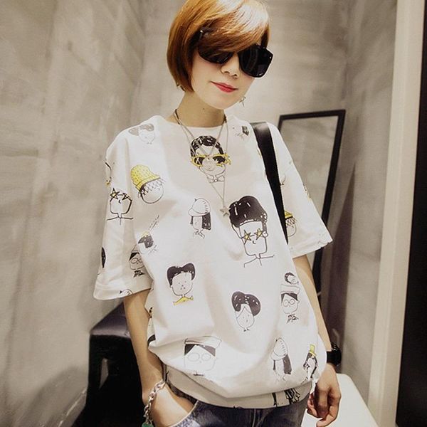 women's t-shirt 2021 summer women loose fashion o-neck female tee cartoons print casual ladies short sleeve, White
women's t-shirt 2021 summer women loose fashion o-neck female tee cartoons print casual ladies short sleeve, White