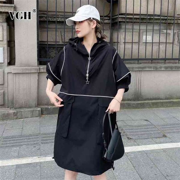 casual hit color dress for women hooded puff half sleeve patchwork pockets zipper loose dresses female summer fashion style 210531, Black;gray
casual hit color dress for women hooded puff half sleeve patchwork pockets zipper loose dresses female summer fashion style 210531, Black;gray