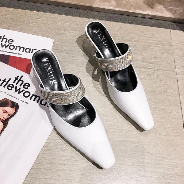 women's shoes slippers outdoor 2021 spring and summer retro rhinestone word with pointed muller high heel sandals, Black
women's shoes slippers outdoor 2021 spring and summer retro rhinestone word with pointed muller high heel sandals, Black