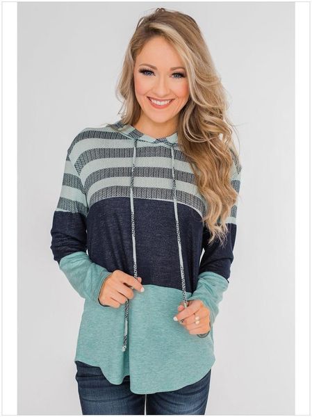 women's hoodies & sweatshirts patchwork striped hooded pullovers women contrast colors drawstring loose casual multicolors long sleeve, Black
women's hoodies & sweatshirts patchwork striped hooded pullovers women contrast colors drawstring loose casual multicolors long sleeve, Black