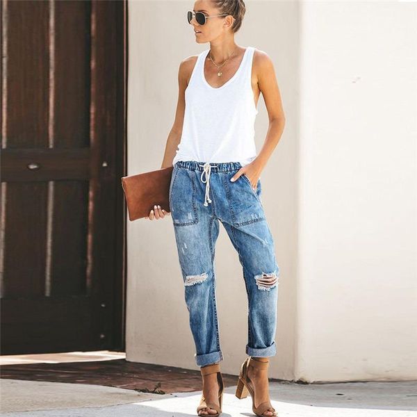 women's jeans korean women pants long slim washed streetwear full push up jean high waist ladies ripped trousers female woman, Blue
women's jeans korean women pants long slim washed streetwear full push up jean high waist ladies ripped trousers female woman, Blue