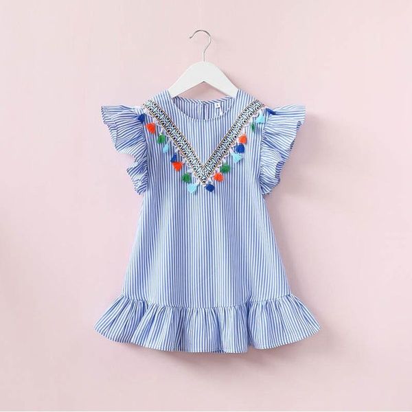 girl's dresses children's wear baby summer neckline tassel vertical stripe ruffle side cute dress clothing, Red;yellow
girl's dresses children's wear baby summer neckline tassel vertical stripe ruffle side cute dress clothing, Red;yellow