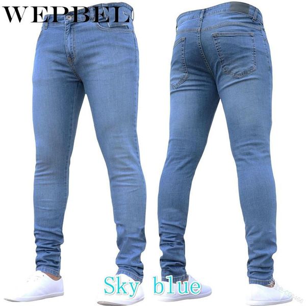 men skinny jeans casual fashion solid color slim fit pencil trousers long denim pants streetwear men's, Blue
men skinny jeans casual fashion solid color slim fit pencil trousers long denim pants streetwear men's, Blue