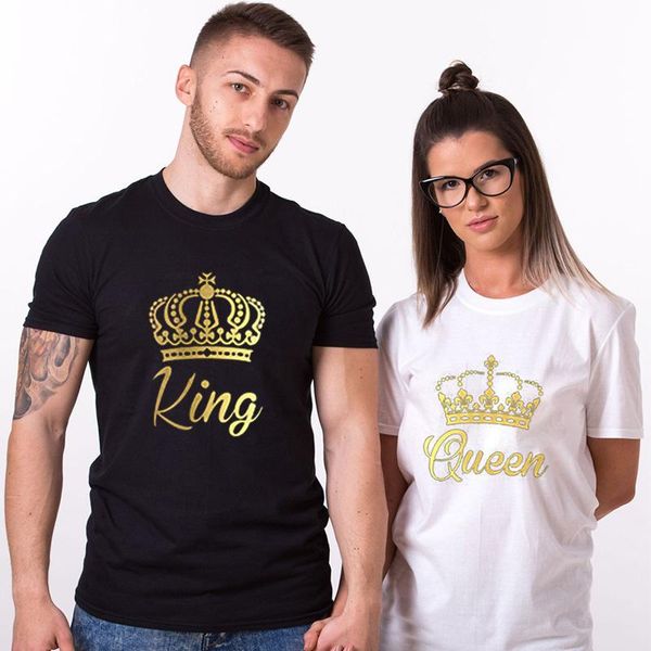 women's t-shirt king and queen gold crowns soft cotton tee casual summer printing t-shirts couple matching top, White
women's t-shirt king and queen gold crowns soft cotton tee casual summer printing t-shirts couple matching top, White