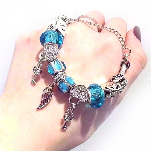 16-21cm new charm bracelet 925 silver fit pandora european bracelets heart locker key crystal pendant petal bead rainbow charm bead accessor, Black
16-21cm new charm bracelet 925 silver fit pandora european bracelets heart locker key crystal pendant petal bead rainbow charm bead accessor, Black