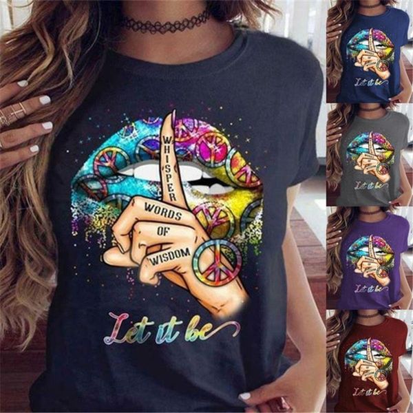 plus size multicolor printing womens t shirts finger lip print fashion summer short sleeved o neck casual top, White
plus size multicolor printing womens t shirts finger lip print fashion summer short sleeved o neck casual top, White