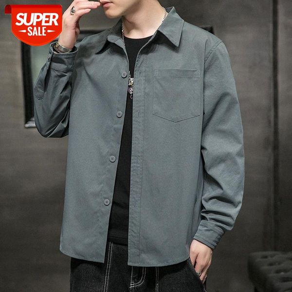 pure color shirt men's autumn korean trend loose and simple casual clothes lapel cardigan men #jz5t, White;black
pure color shirt men's autumn korean trend loose and simple casual clothes lapel cardigan men #jz5t, White;black