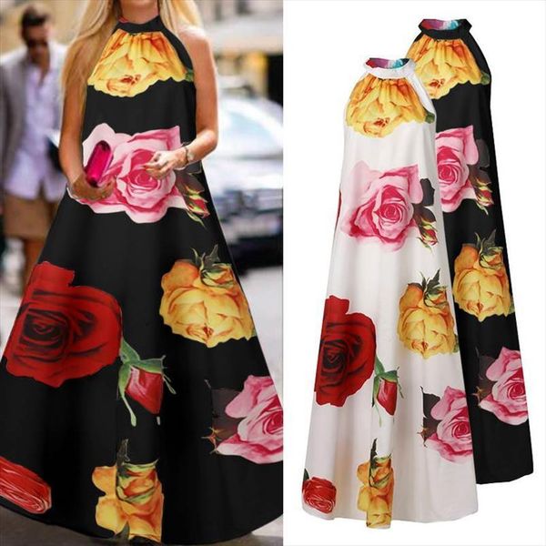 summer fashion maxi long women dresses floral print halter sundress sleeveless party robe loose plus size vestidos 7, Black;gray
summer fashion maxi long women dresses floral print halter sundress sleeveless party robe loose plus size vestidos 7, Black;gray