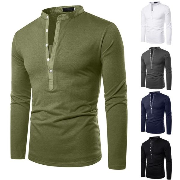 men's casual shirts long sleeve stand collar shirt fashion solid color loose male clothing spring autumn chemise homme, White;black
men's casual shirts long sleeve stand collar shirt fashion solid color loose male clothing spring autumn chemise homme, White;black