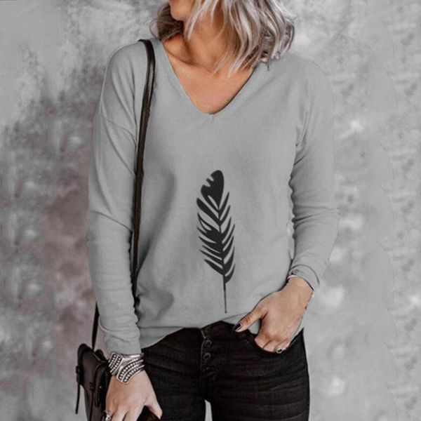 women's t-shirt women long sleeve v-neck 2021 spring summer feather print shirts female fashion casual loose tees plus size s-5xl, White
women's t-shirt women long sleeve v-neck 2021 spring summer feather print shirts female fashion casual loose tees plus size s-5xl, White