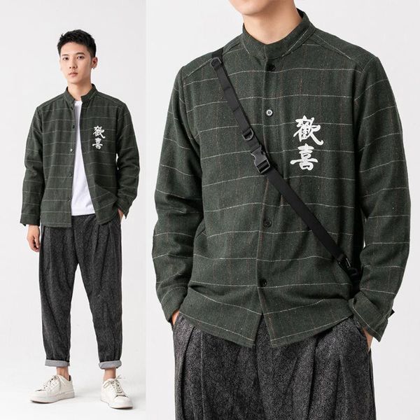 men's casual shirts mrgb oversize woolen thicken chinese character plaid cardigan autumn fashion male long sleeve shirt, White;black
men's casual shirts mrgb oversize woolen thicken chinese character plaid cardigan autumn fashion male long sleeve shirt, White;black