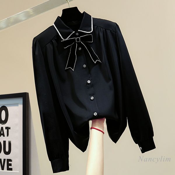 blouses spring long sleeve blouse for women korean style loose solid color shirt diamond bow blusas ladies casual white black
blouses spring long sleeve blouse for women korean style loose solid color shirt diamond bow blusas ladies casual white black