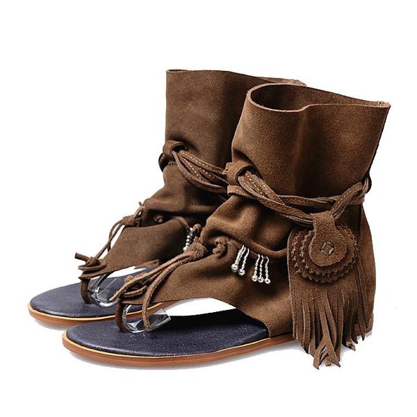genuine leather fringed flat sandals string bead embellished covered heel bohemian summer beach shoes, Black
genuine leather fringed flat sandals string bead embellished covered heel bohemian summer beach shoes, Black
