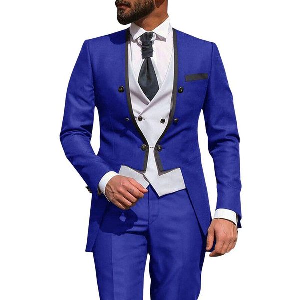 men's suits & blazers 2021 costume homme italian business slim fit 3 pieces royal blue groom prom tuxedos groomsmen blazer for wedding, White;black
men's suits & blazers 2021 costume homme italian business slim fit 3 pieces royal blue groom prom tuxedos groomsmen blazer for wedding, White;black