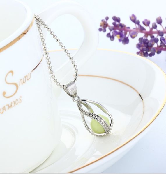 fashionable diy hollow out spiral water drop necklace luminous beads mermaid pendant, Silver
fashionable diy hollow out spiral water drop necklace luminous beads mermaid pendant, Silver