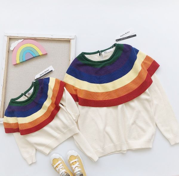 new autumn family matching outfits baby girls clothing cotton rainbows daughter and mom sweaters boutiques knitting pullovers, Blue
new autumn family matching outfits baby girls clothing cotton rainbows daughter and mom sweaters boutiques knitting pullovers, Blue