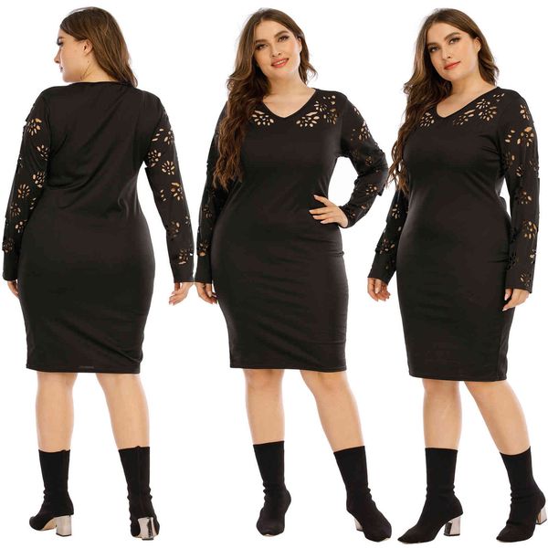 women's plus size large burnt out cut-out v-ne slim fit bag hip skirt long sleeve casual one-step 91139
women's plus size large burnt out cut-out v-ne slim fit bag hip skirt long sleeve casual one-step 91139