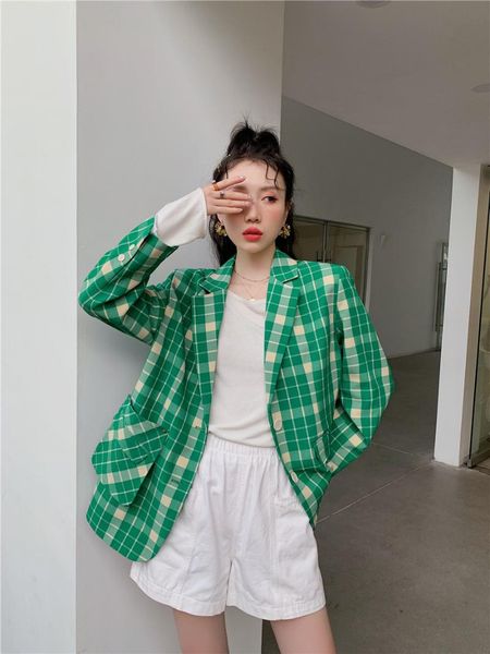 women's suits & blazers superaen 2021 office lady notched full profile plaid blazer retro casual green fashion jacket, White;black
women's suits & blazers superaen 2021 office lady notched full profile plaid blazer retro casual green fashion jacket, White;black