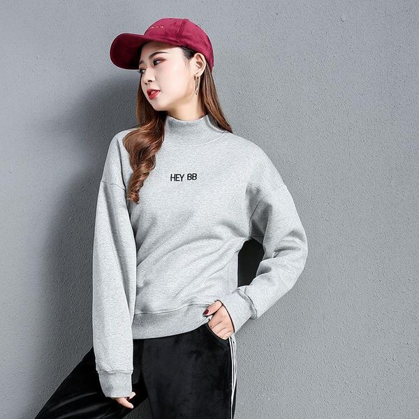 women's hoodies & sweatshirts autumn winter thickened sweatshirt korean long sleeve high collar student loose pullover lamb wool casual, Black
women's hoodies & sweatshirts autumn winter thickened sweatshirt korean long sleeve high collar student loose pullover lamb wool casual, Black