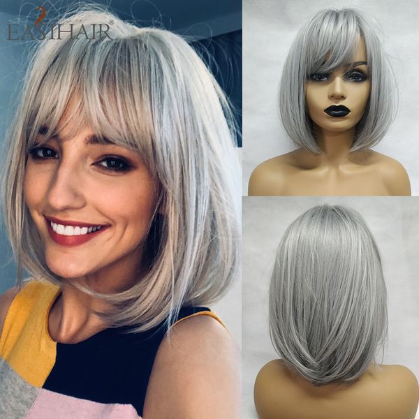 grey straight bob synthetic wigs with bangs for women medium length hair bob wig wavy heat resistant cosplay wigs, Black
grey straight bob synthetic wigs with bangs for women medium length hair bob wig wavy heat resistant cosplay wigs, Black