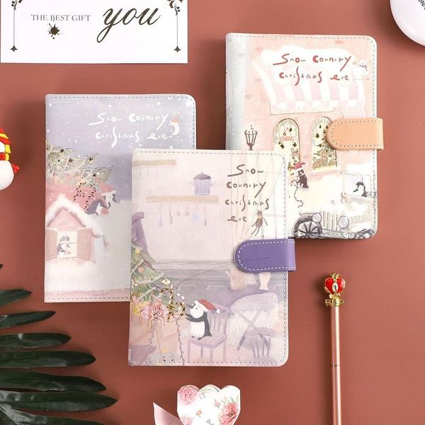 notepads esaer 36k notebook snow country cute diary journal 112 sheets magnetic button leather cover student stationery school supplies, Purple;pink
notepads esaer 36k notebook snow country cute diary journal 112 sheets magnetic button leather cover student stationery school supplies, Purple;pink