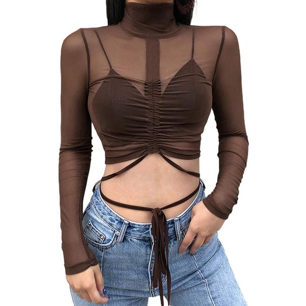 fashion women solid colors transparent turtleneck long sleeve sun protection ruched drawstring crop y2k t-shirts#p3 women's t-shir, White
fashion women solid colors transparent turtleneck long sleeve sun protection ruched drawstring crop y2k t-shirts#p3 women's t-shir, White