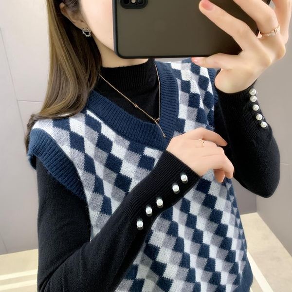 (room 6, row 3, no. 2 middle) real s diamond jacquard v-neck knitted vest 36 women's vests, Black;white
(room 6, row 3, no. 2 middle) real s diamond jacquard v-neck knitted vest 36 women's vests, Black;white