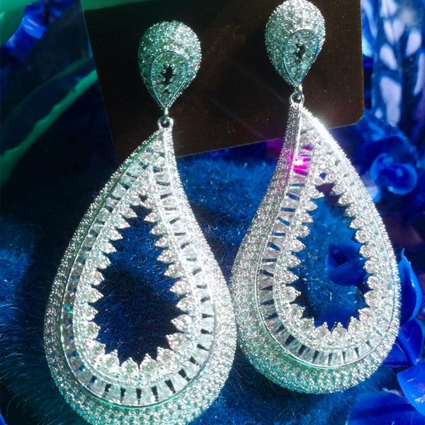 dangle & chandelier full clear cz crystal stone big waterdrop pendant earrings jewelry for women bride wedding appointment, Silver
dangle & chandelier full clear cz crystal stone big waterdrop pendant earrings jewelry for women bride wedding appointment, Silver