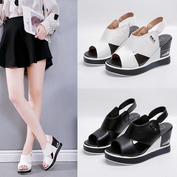 summer shoes woman sandals leather heel wedge female sponge cake with open toe thick shoe 2021 dress, Black
summer shoes woman sandals leather heel wedge female sponge cake with open toe thick shoe 2021 dress, Black
