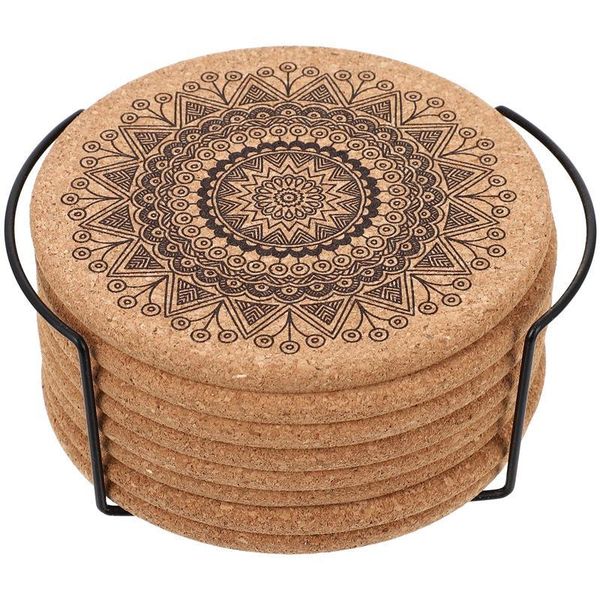 mats & pads mandala round cork coasters with rack wooden cup heat resistant placemat dining table decoration kitchen tools
mats & pads mandala round cork coasters with rack wooden cup heat resistant placemat dining table decoration kitchen tools