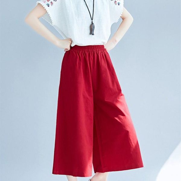 women's pants & capris fashion woman casual ankle-length wide leg spring autumn cotton linen high waist loose, Black;white
women's pants & capris fashion woman casual ankle-length wide leg spring autumn cotton linen high waist loose, Black;white