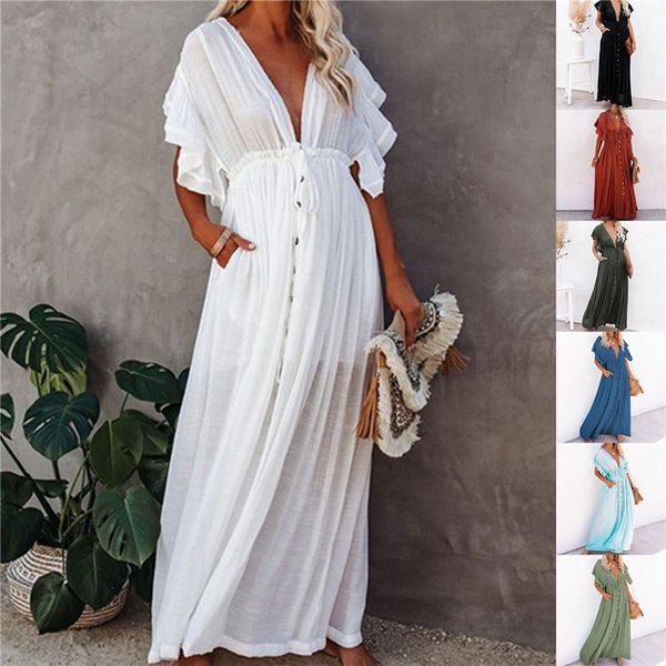 casual dresses women swimwear cover-ups long white tunic summer beach dress elegant plus size wear swim suit cover up, Black;gray
casual dresses women swimwear cover-ups long white tunic summer beach dress elegant plus size wear swim suit cover up, Black;gray