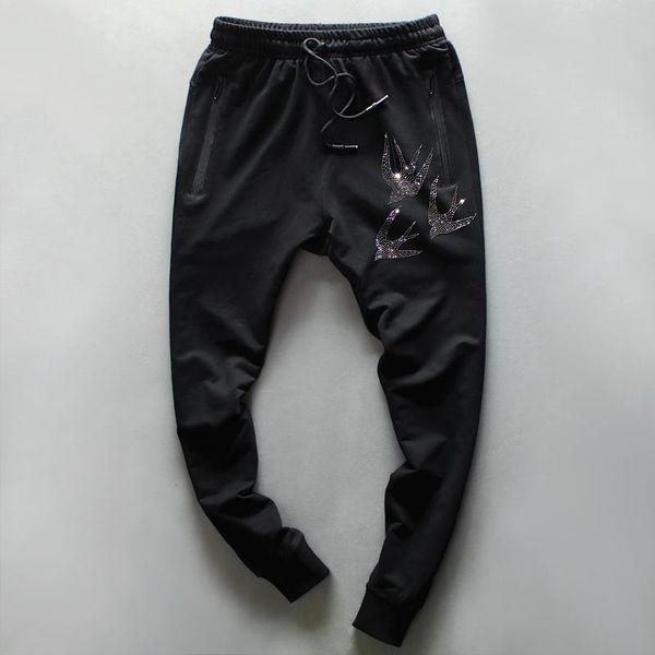 men's jogging pants hip hop street personalized drilling breathable spring and summer leisure sports, Black
men's jogging pants hip hop street personalized drilling breathable spring and summer leisure sports, Black