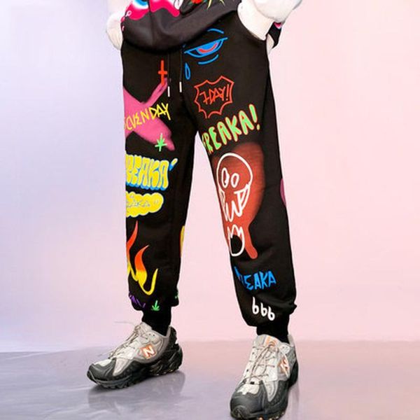 men's pants and women's 2021 spring autumn drawstring casual hip-hop black anime sports trousers
men's pants and women's 2021 spring autumn drawstring casual hip-hop black anime sports trousers