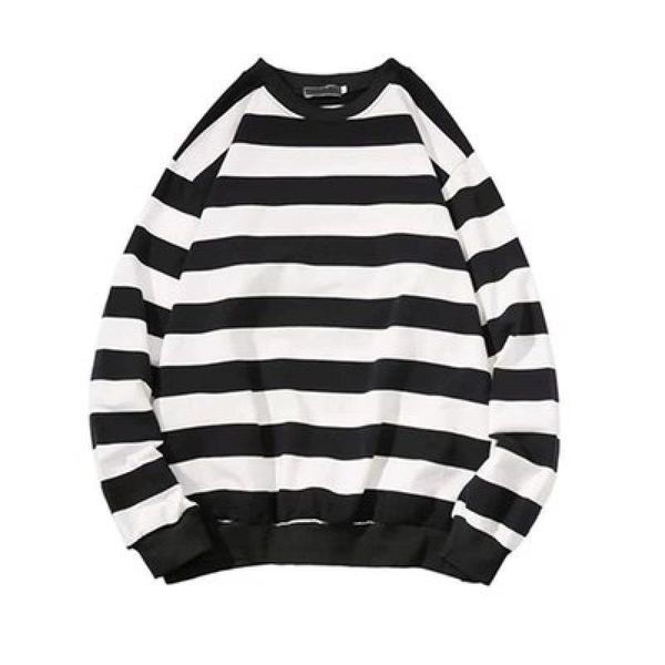 men's sweaters 2021 autumn and winter men's simple sweater long sleeve t-shirt trend fashion loose versatile striped bottomed shirt, White;black
men's sweaters 2021 autumn and winter men's simple sweater long sleeve t-shirt trend fashion loose versatile striped bottomed shirt, White;black