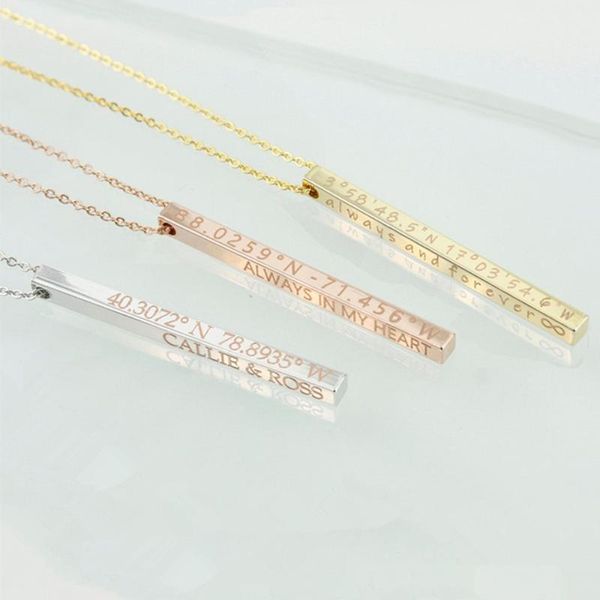 pendant necklaces engraved coordinate necklace, custom vertical necklace for women, personalized jewelry, name 3d, Silver
pendant necklaces engraved coordinate necklace, custom vertical necklace for women, personalized jewelry, name 3d, Silver