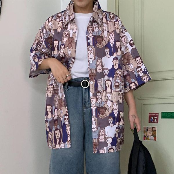 women's blouses & shirts korean style summer blouse shirt for women ladies harajuku ulzzang clothes short sleeve button up funny print, White
women's blouses & shirts korean style summer blouse shirt for women ladies harajuku ulzzang clothes short sleeve button up funny print, White