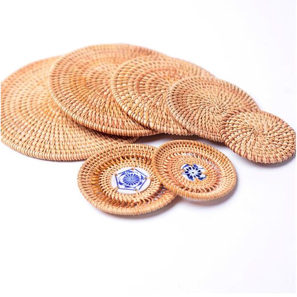 mats & pads 1pcs round rattan handwoven coasters bowl pad insulation tray placemats table padding cup decoration accessories
mats & pads 1pcs round rattan handwoven coasters bowl pad insulation tray placemats table padding cup decoration accessories
