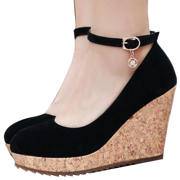 dress shoes lihuamao suede wedges women high heels round toe ankle strap platform pumps wedding party comfort skid resistance, Black
dress shoes lihuamao suede wedges women high heels round toe ankle strap platform pumps wedding party comfort skid resistance, Black