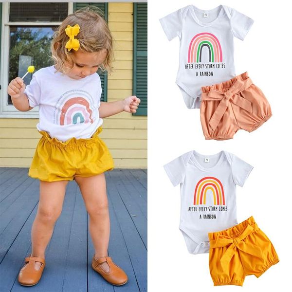 clothing sets 0-24m baby girls 2pcs clothes set rainbow print short sleeve o-neck jumpsuit solid color pants toddler summer, White
clothing sets 0-24m baby girls 2pcs clothes set rainbow print short sleeve o-neck jumpsuit solid color pants toddler summer, White