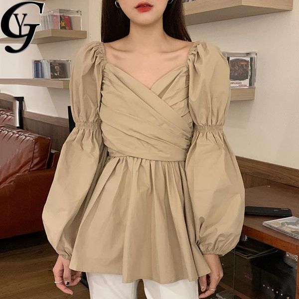 women's blouses & shirts 2021 vintage square collared women and blouse casual loose plus size pemplum ladies mujer elegant solid shirt, White
women's blouses & shirts 2021 vintage square collared women and blouse casual loose plus size pemplum ladies mujer elegant solid shirt, White