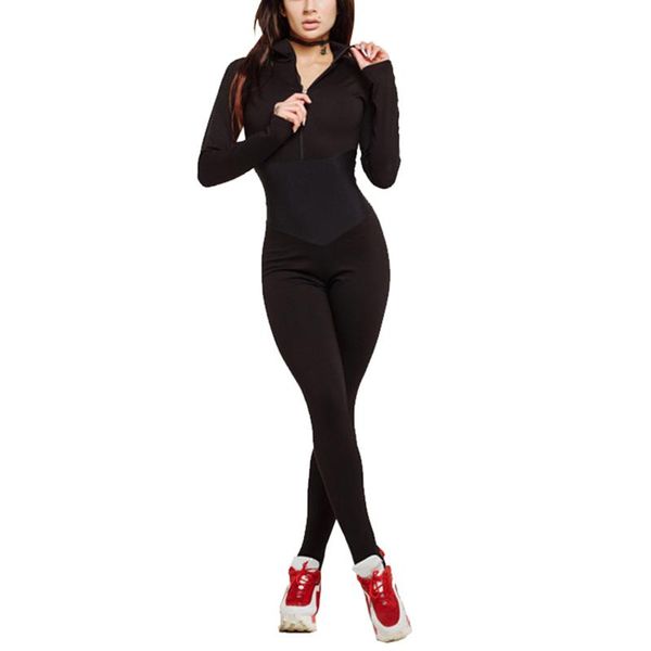 women casual solid color jumpsuit, black zipper open front long sleeve close-fitting one-piece fashion 2021 s/ / l women's jumpsuits, Black;white
women casual solid color jumpsuit, black zipper open front long sleeve close-fitting one-piece fashion 2021 s/ / l women's jumpsuits, Black;white