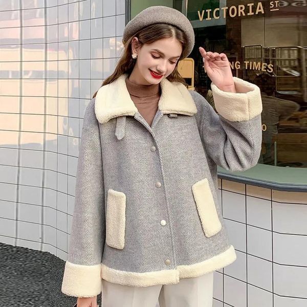 women's jackets 2021 winter short woolen coats fashion plus size 5xl loose thick warm lapels outwear single-breasted streetwear clothin, Black;brown
women's jackets 2021 winter short woolen coats fashion plus size 5xl loose thick warm lapels outwear single-breasted streetwear clothin, Black;brown